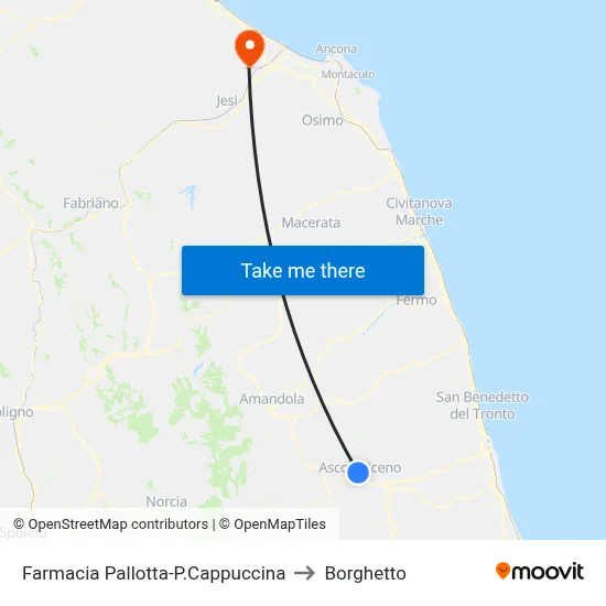 Pallotta Pharmacy-P.Cappuccina to Borghetto map