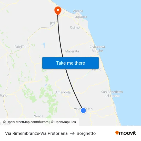 Remembrance Street-Pretoriana Street to Borghetto map