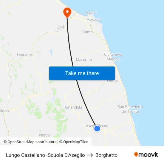 Lungo Castellano - D'Azeglio School to Borghetto map