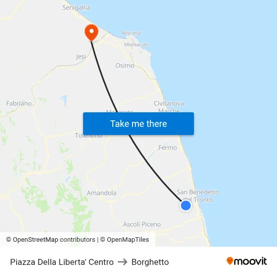 Piazza Della Liberta Center to Borghetto map
