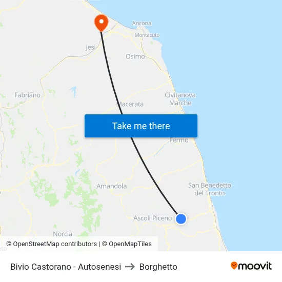 Castorano Junction - Autosenesi to Borghetto map