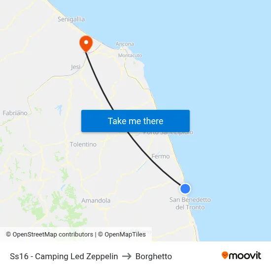 SS16 - Led Zeppelin Camping to Borghetto map