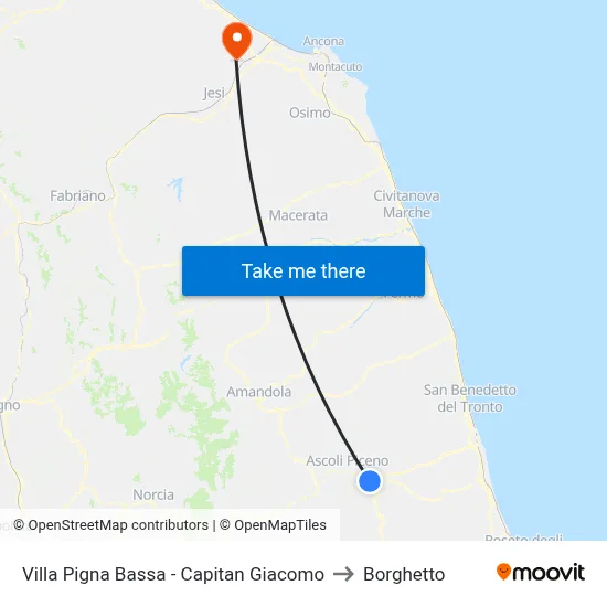 Villa Pigna Bassa - Captain Giacomo to Borghetto map