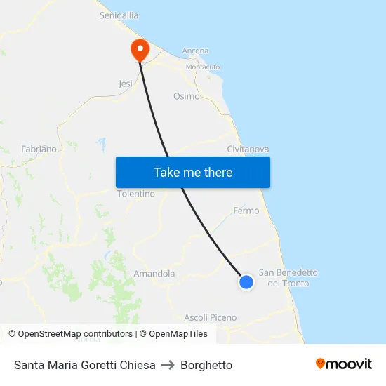 Santa Maria Goretti Church to Borghetto map