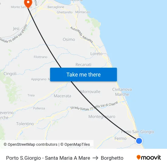Porto San Giorgio - Santa Maria A Mare to Borghetto map