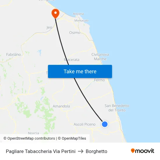 Pagliare Tobacco Shop Via Pertini to Borghetto map