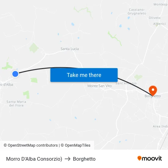 Morro D'Alba Consortium to Borghetto map