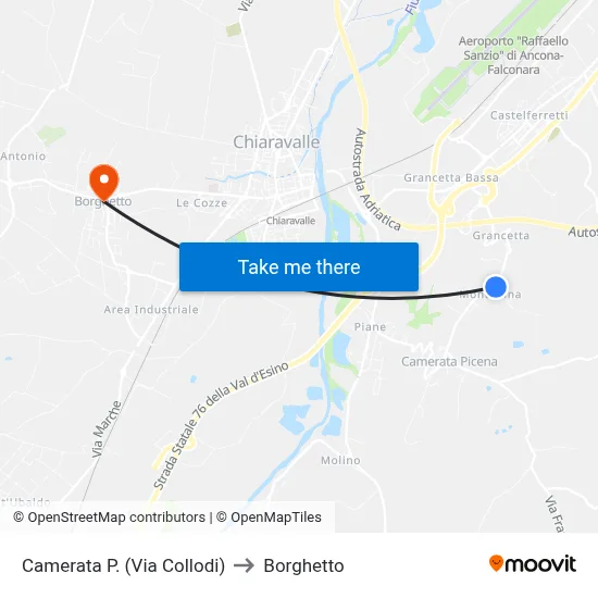 Camerata P. (Via Collodi) to Borghetto map