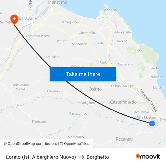 Loreto (New Hotel Institute) to Borghetto map