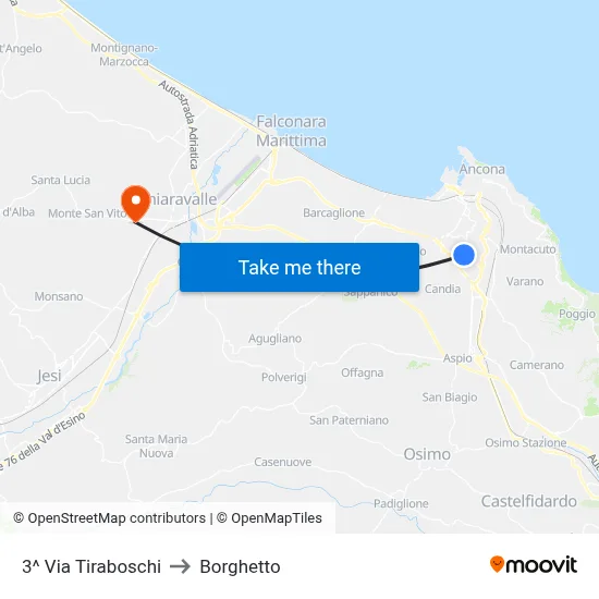 3rd Tiraboschi Street to Borghetto map