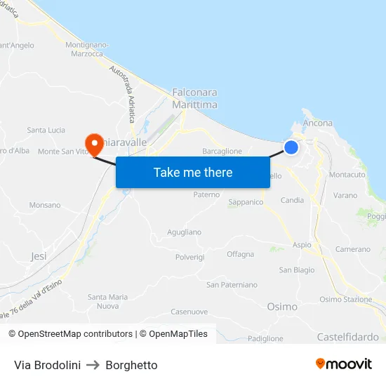 Brodolini Street to Borghetto map