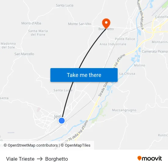Trieste Avenue to Borghetto map