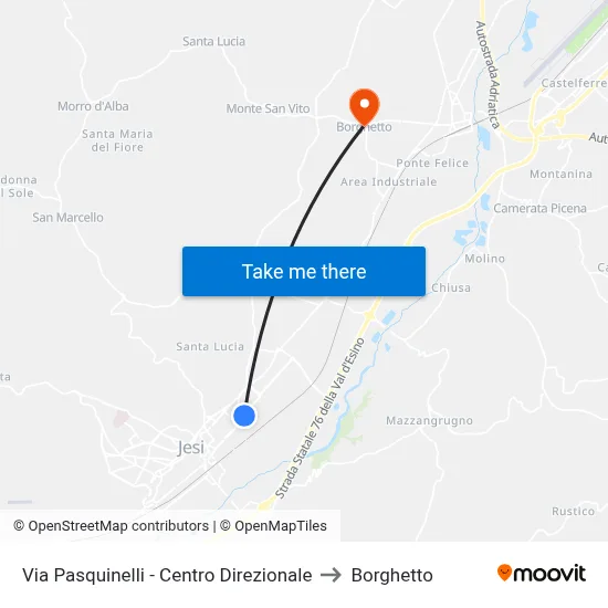 Pasquinelli Street - Business Center to Borghetto map