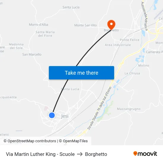 Martin Luther King Street - Schools to Borghetto map