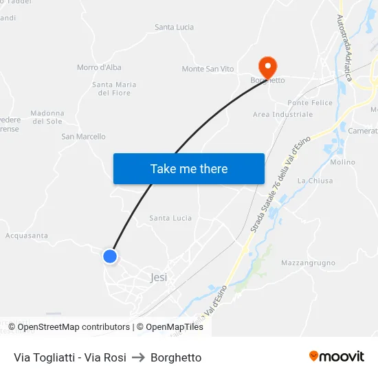 Togliatti Street - Rosi Street to Borghetto map