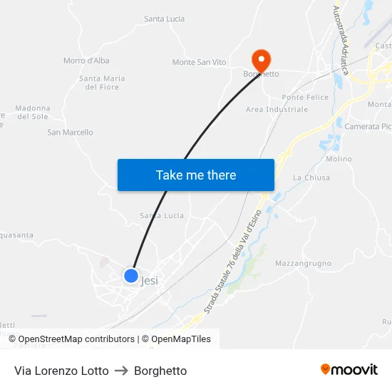 Lorenzo Lotto Street to Borghetto map