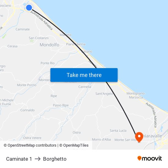Caminate 1 to Borghetto map