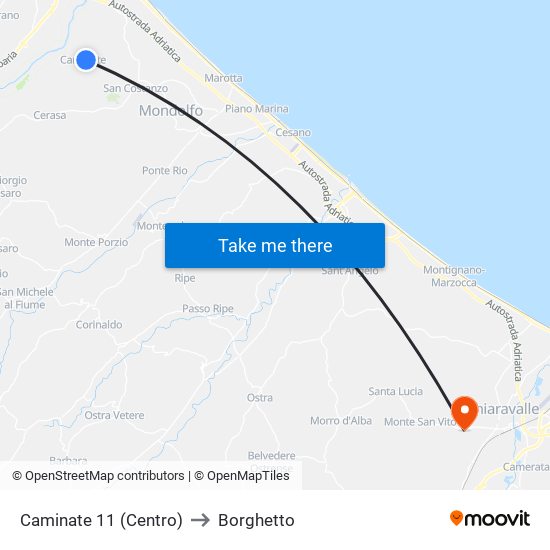 Caminate 11 (Centro) to Borghetto map