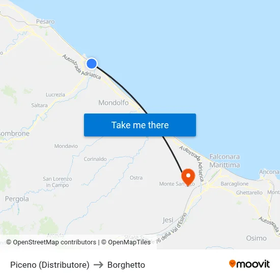 Piceno (Gas Station) to Borghetto map