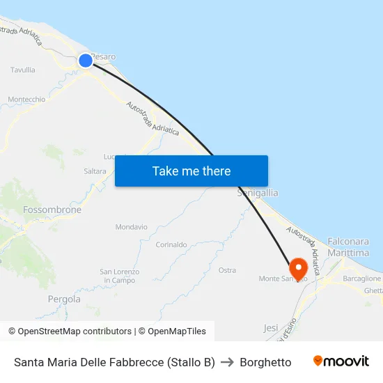 Santa Maria Delle Fabbrecce (Bay B) to Borghetto map