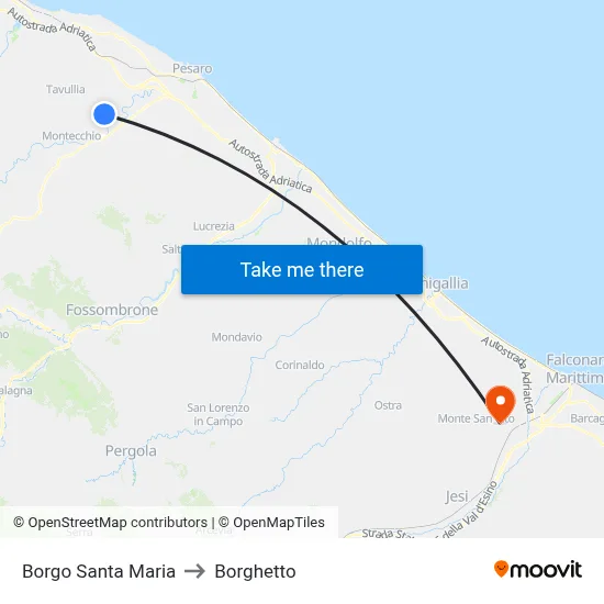 Santa Maria Borough to Borghetto map