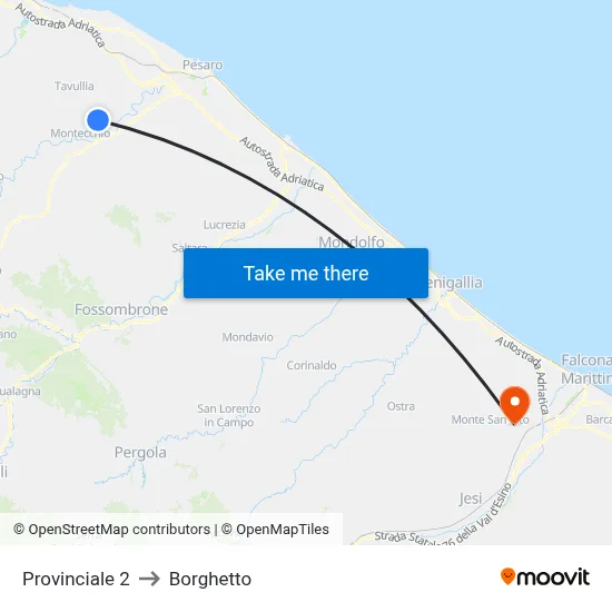 Provincial Road 2 to Borghetto map
