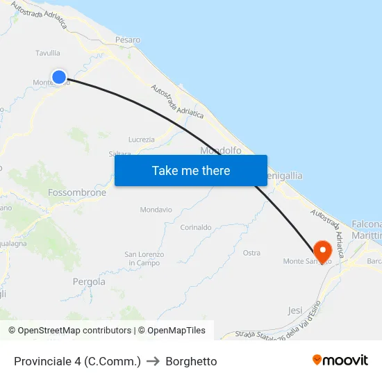 Provincial Road 4 (Shopping Center) to Borghetto map