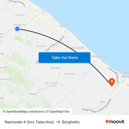 National Road 4 (Talacchio Junction) to Borghetto map