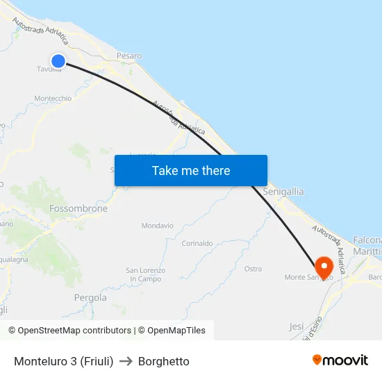 Monteluro 3 (Friuli) to Borghetto map