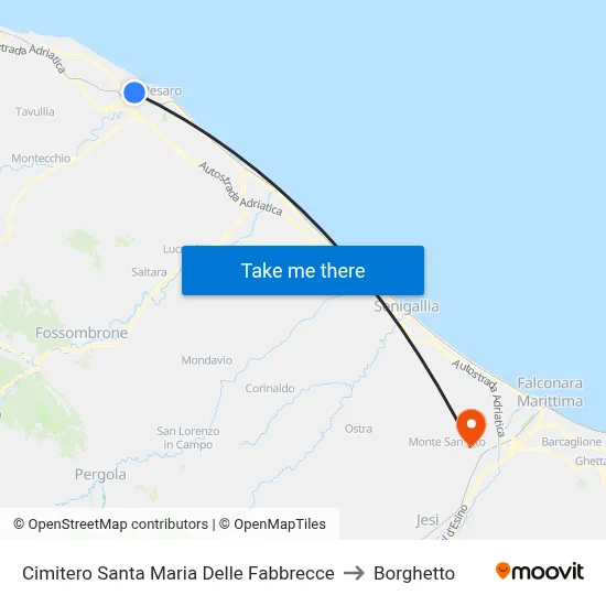 Santa Maria Delle Fabbrecce Cemetery to Borghetto map
