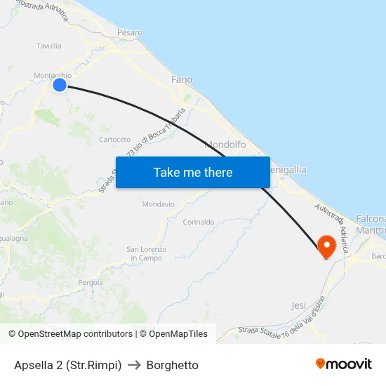 Apsella 2 (Rimpi Road) to Borghetto map
