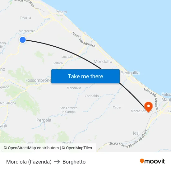 Morciola (Fazenda) to Borghetto map