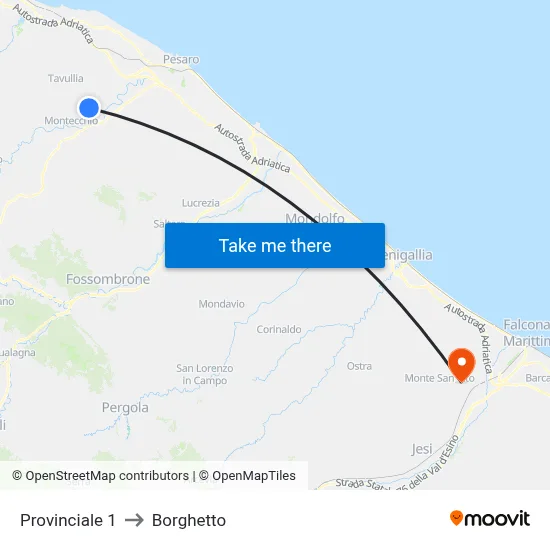 Provincial 1 to Borghetto map