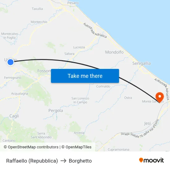 Raffaello (Repubblica) to Borghetto map