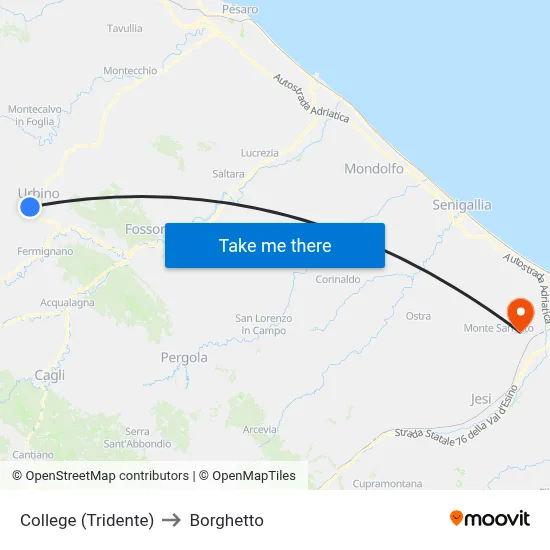 College (Tridente) to Borghetto map