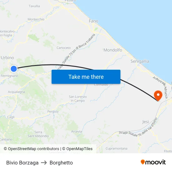 Borzaga Junction to Borghetto map