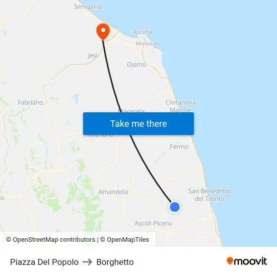 People's Square to Borghetto map