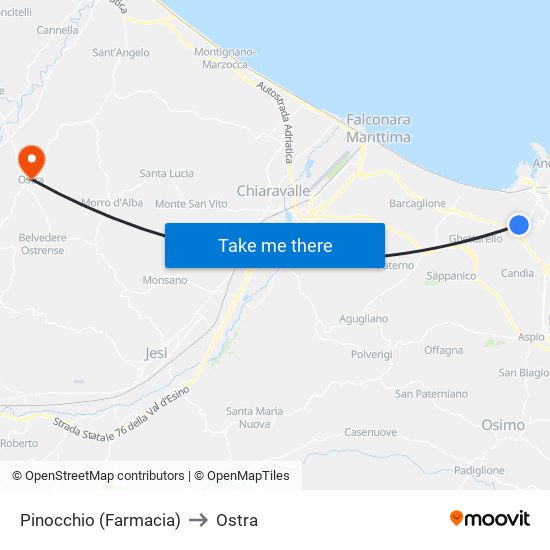 Pinocchio (Farmacia) to Ostra map
