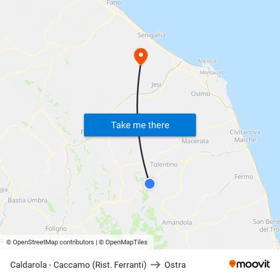 Caldarola - Caccamo (Rist. Ferranti) to Ostra map