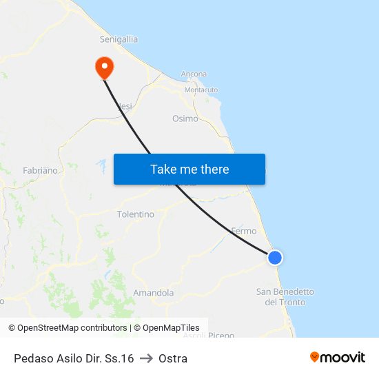 Pedaso Asilo Dir. Ss.16 to Ostra map