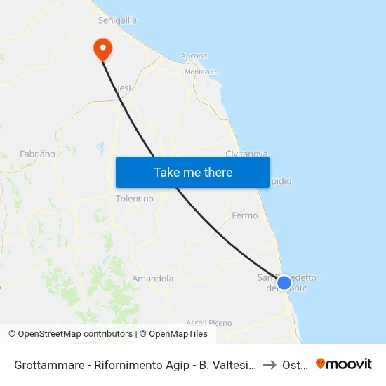 Grottammare - Agip Gas Station - B. Valtesino to Ostra map