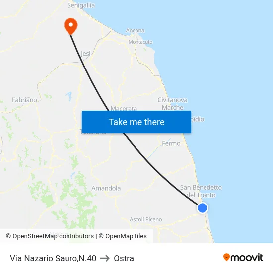 40 Nazario Sauro Street to Ostra map