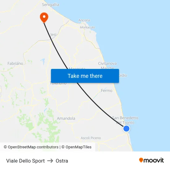 Sport Avenue to Ostra map
