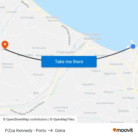 Kennedy Square - Port to Ostra map