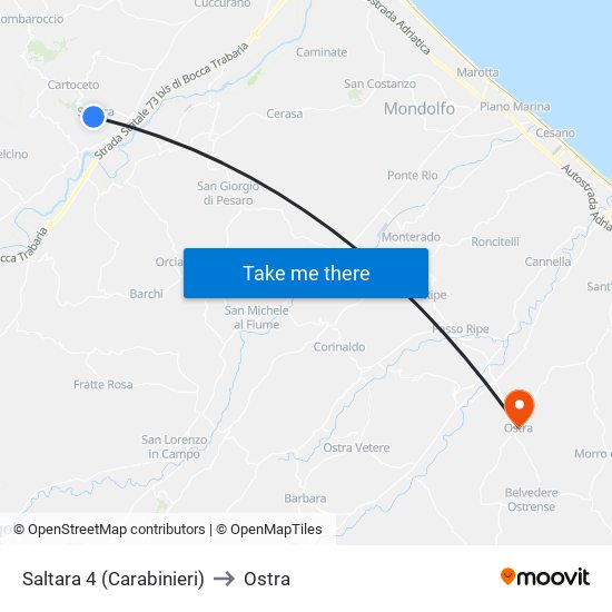 Saltara 4 (Carabinieri) to Ostra map