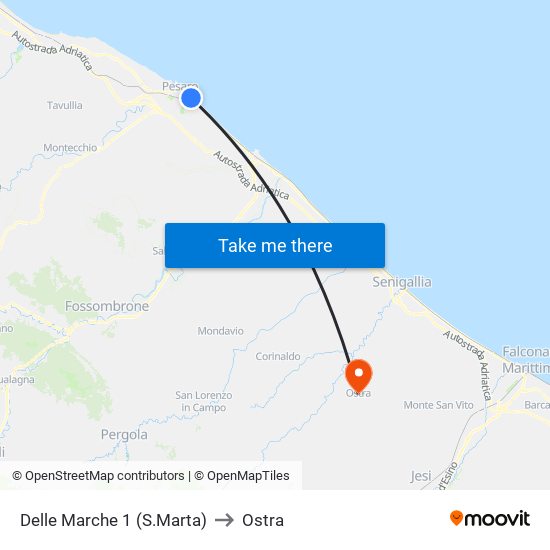 Delle Marche 1 (S.Marta) to Ostra map