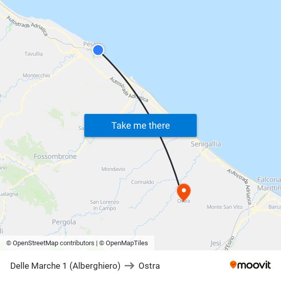 Delle Marche 1 (Alberghiero) to Ostra map