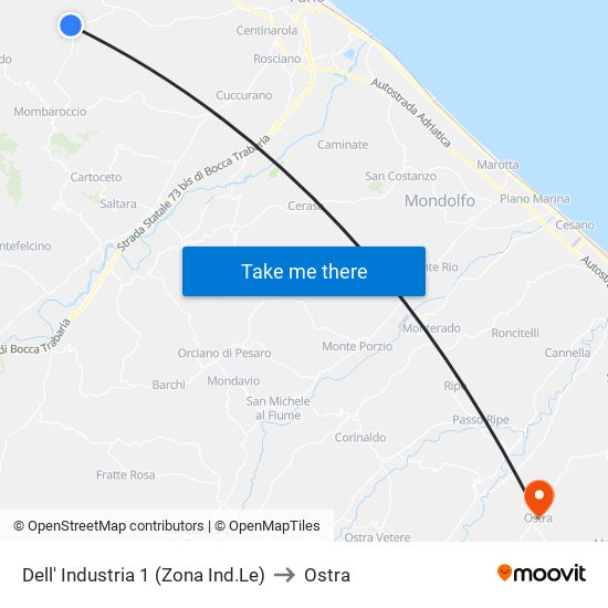 Dell' Industria 1 (Zona Ind.Le) to Ostra map