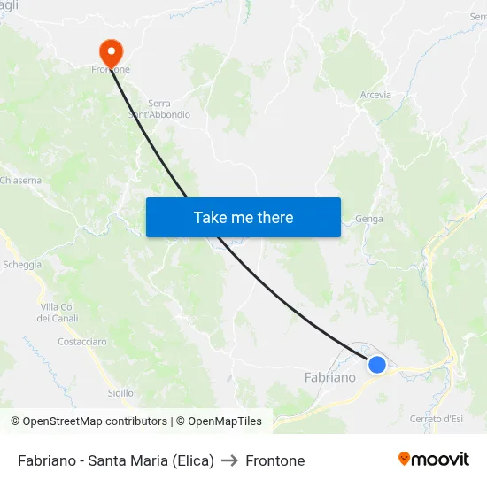 Fabriano - Santa Maria (Elica) to Frontone map