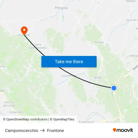 Camponocecchio to Frontone map